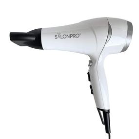 img 4 attached to Фен для волос SalonPro 1875W с керамикой и ионами: мощный, быстро сушащий, стилистический салонный фен, легкий DC-мотор, концентратор, холодный воздушный поток - глянцево-белый