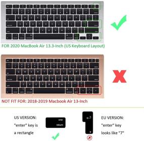 img 3 attached to 🔳 ProElife Ultra Thin Keyboard Cover Skin for MacBook Air 13 Inch 2020 Model A2179 and A2337 Apple M1 Chip (U.S Layout) with Touch ID - Black Silicone Protective Skin