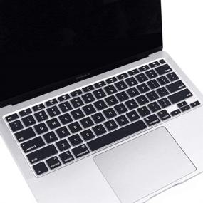 img 2 attached to 🔳 ProElife Ultra Thin Keyboard Cover Skin for MacBook Air 13 Inch 2020 Model A2179 and A2337 Apple M1 Chip (U.S Layout) with Touch ID - Black Silicone Protective Skin