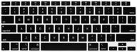 🔳 proelife ultra thin keyboard cover skin for macbook air 13 inch 2020 model a2179 and a2337 apple m1 chip (u.s layout) with touch id - black silicone protective skin logo