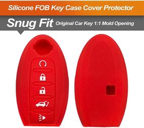 img 2 attached to EYANBIS Silicone Key Fob Cover Fit For Nissan Armada Murano Rogue Maxima Altima Pathfinder Infiniti Q50 Q60 QX50 QX80 Smart 5 Buttons Interior Accessories in Anti-Theft