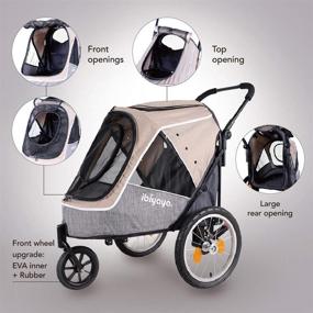 img 3 attached to 🐾 Ibiyaya 2-in-1 Happy Pet Dog Stroller and Bike Pet Trailer for Medium and Large Dogs - Heavy-Duty Pet Strollers with Air-Filled Tires, Rear Brake System - Premium Dog Buggies and Strollers - Latte: A Versatile and Sturdy Solution for Conveniently Traveling with Your Beloved Pets