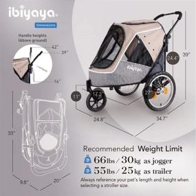 img 2 attached to 🐾 Ibiyaya 2-in-1 Happy Pet Dog Stroller and Bike Pet Trailer for Medium and Large Dogs - Heavy-Duty Pet Strollers with Air-Filled Tires, Rear Brake System - Premium Dog Buggies and Strollers - Latte: A Versatile and Sturdy Solution for Conveniently Traveling with Your Beloved Pets