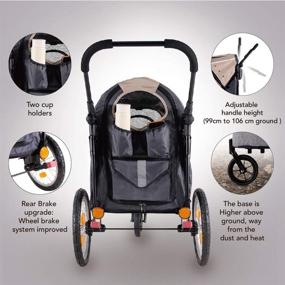 img 1 attached to 🐾 Ibiyaya 2-in-1 Happy Pet Dog Stroller and Bike Pet Trailer for Medium and Large Dogs - Heavy-Duty Pet Strollers with Air-Filled Tires, Rear Brake System - Premium Dog Buggies and Strollers - Latte: A Versatile and Sturdy Solution for Conveniently Traveling with Your Beloved Pets