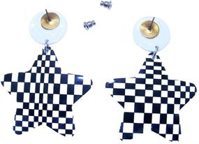 img 2 attached to DesignedDazzle Checkerboard Checkered Racing Earrings