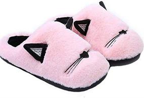 img 2 attached to 🐱 Adorable Anddyam Kids Family Cute Cat Indoor Slippers for Girls & Boys - Non-Slip Household Footwear