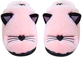 img 4 attached to 🐱 Adorable Anddyam Kids Family Cute Cat Indoor Slippers for Girls & Boys - Non-Slip Household Footwear