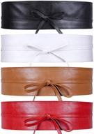 🎀 whippy women's accessories: elegant leather bowknot waistband logo