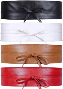 img 4 attached to 🎀 WHIPPY Women's Accessories: Elegant Leather Bowknot Waistband