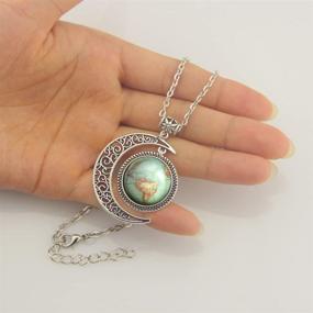 img 1 attached to 🌍 Vintage Globe Necklace with Moon Jewelry: Planet Earth Pendant featuring World Map Art - Ideal BFF Gift