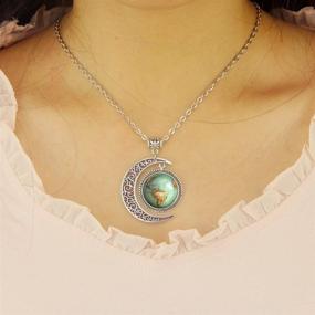 img 2 attached to 🌍 Vintage Globe Necklace with Moon Jewelry: Planet Earth Pendant featuring World Map Art - Ideal BFF Gift