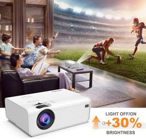 img 2 attached to 📽️ Outdoor WiFi Projector Bundle: Uyole Projector with 100-inch Screen, Full HD 1080P Support & 200-inch Projection for Movies, Wireless Mirroring via WiFi/USB. Compatible with iPhone, Android, PC, TV.