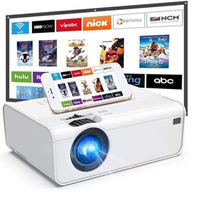 img 4 attached to 📽️ Outdoor WiFi Projector Bundle: Uyole Projector with 100-inch Screen, Full HD 1080P Support & 200-inch Projection for Movies, Wireless Mirroring via WiFi/USB. Compatible with iPhone, Android, PC, TV.