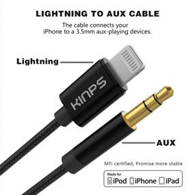 img 3 attached to KINPS MFI Certified Lightning to 3.5mm Male Aux Cable - 2 Pack (Black), 4FT/1.2M Nylon Braided Audio Cord for iPhone 11 Pro Max/Xs/XR/X/8/7, Car Stereo, Home Stereo and More