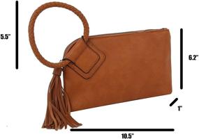 img 2 attached to Кошельки и сумки для женщин из кожи: сцепка-косметичка для вечерних мероприятий на запястье в стиле визитницы