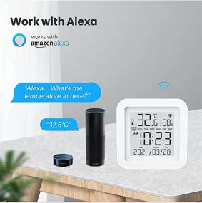img 1 attached to 🌡️ Smart WiFi Temperature Humidity Monitor: TUYA Wireless Sensor with APP Alerts, WiFi Thermometer Hygrometer for Home Pet Garage (Compatible with Alexa)