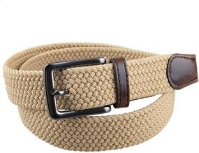 img 1 attached to Samtree Braided Elastic Stretch 01 Khaki: Versatile and Comfortable Waistband Solution