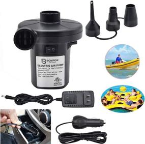 img 4 attached to 💨 High-Performance Electric Air Pump for Inflatables - 50W AC/DC Pump for Air Mattresses, Pool Toys, Boats, and More