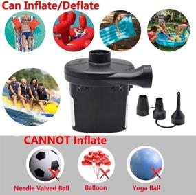 img 2 attached to 💨 High-Performance Electric Air Pump for Inflatables - 50W AC/DC Pump for Air Mattresses, Pool Toys, Boats, and More