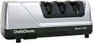 🔪 enhance your knife collection: chef'schoice trizor xv edgeselect professional electric knife sharpener - 100% diamond abrasives, precision angle guides, 3-stages - perfect for straight edge and serrated knives in gray logo