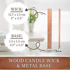 img 3 attached to 🕯️ Premium 50 pcs Wooden Wicks for Candle Making - Includes BONUS Candle Wick Trimmer & Iron Stands - High-Quality Candle Making Supplies