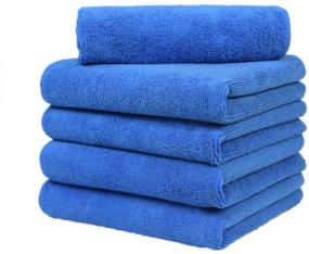 img 4 attached to 🧺 Lint-Free Microfiber Car Towels - 5 Pack, 16x16 Inch, 380gsm for Superior Detailing Results