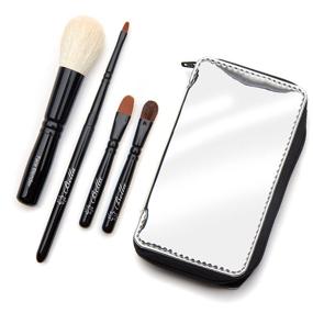 img 4 attached to 💄 Bella Mini Travel Makeup Brush Set with Mirror Travel Case, Handmade in USA, Includes Face Blender, Cream Shadow, Eye Shadow, Fine Eye Liner Brushes, Compact Makeup Kit for Women