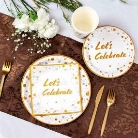 img 1 attached to 🎉 Cheerin Paper Plates Party Supplies - Complete Disposable Dinnerware Set for Birthday, Baby Shower, Bridal Bachelorette, Christmas - Serves 50