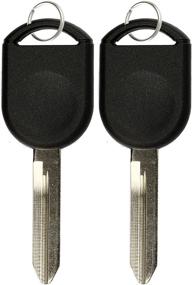img 1 attached to 🔑 Pack of 2 Uncut Ignition Chipped Car Key Transponder Blanks for Ford Lincoln Mercury Mazda - KeylessOption Replacement