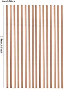 img 1 attached to Brightbuy Metal Straws 100 Piece Bulk - 8.5'' Stainless Steel Straight Straws - 6mm Diameter - 20oz Tumblers Yeti Wholesale - Rose Gold - 100pc-2156mm - All Straight