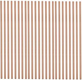 img 2 attached to Brightbuy Metal Straws 100 Piece Bulk - 8.5'' Stainless Steel Straight Straws - 6mm Diameter - 20oz Tumblers Yeti Wholesale - Rose Gold - 100pc-2156mm - All Straight