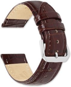 img 4 attached to 🐊 Brown Crocodile Grain Watchband - 10MM