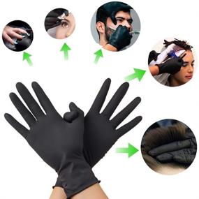 img 1 attached to 🧤 Professional Hair Salon Hair Dye Gloves, Reusable Gloves for Hair Coloring and Dyeing, Hair Coloring Accessories (1 Pair, Size L, Black)