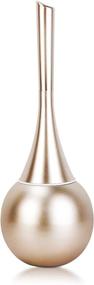 img 4 attached to Modern Toilet Bowl Brush and Holder Set - Stainless Steel Base, Rose Gold - A Superior Toilet Cleaning Brush by Whiidoom