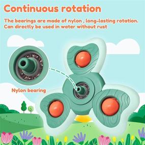 img 2 attached to 👶 Vanmor Baby Suction Cup Spinning Top Toys - Spinner Toys for Babies - Suction Baby Toys for Stress Relief - Frisbee Inspired Sensory Toys - Best Gift for Toddlers 1-3 (4 Pcs)