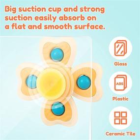 img 1 attached to 👶 Vanmor Baby Suction Cup Spinning Top Toys - Spinner Toys for Babies - Suction Baby Toys for Stress Relief - Frisbee Inspired Sensory Toys - Best Gift for Toddlers 1-3 (4 Pcs)