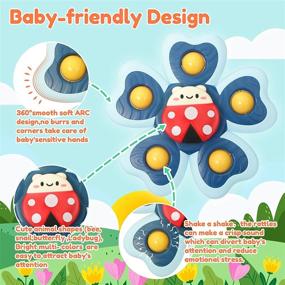 img 3 attached to 👶 Vanmor Baby Suction Cup Spinning Top Toys - Spinner Toys for Babies - Suction Baby Toys for Stress Relief - Frisbee Inspired Sensory Toys - Best Gift for Toddlers 1-3 (4 Pcs)