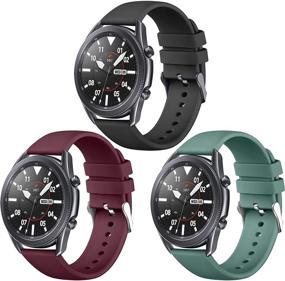 img 4 attached to 📱 Easuny 3 набора силиконовых ремешков для Samsung Galaxy Watch 3 / Galaxy Watch 46mm / Gear S3 Frontier - Совместимый, быстросъемный, черный / винный красный / сосново-зеленый - Маленький размер