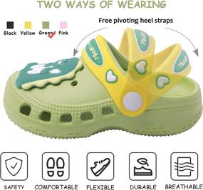 img 3 attached to 🦖 Toddler Cartoon Dinosaur Lightweight Shoes for Boys at Clogs & Mules – Enhanced SEO