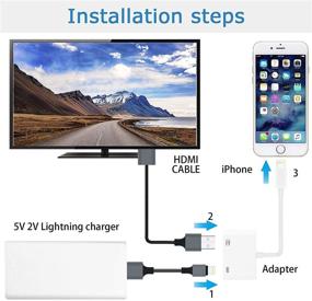 img 2 attached to 📱 [Apple MFi Certified] Lightning to HDMI Adapter, Lightning to Digital AV Adapter 1080p Sync Screen HDMI Connector Cable for iPhone 12/11/SE/XS/XR/X/8 7, iPad to HDTV Projector Monitor