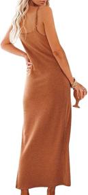 img 2 attached to 👗 Yanekop Women's Summer Ribbed Spaghetti Dress: Stylish and Comfy Women's Clothing