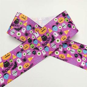 img 1 attached to 🎃 Niangzisewing Halloween Ribbon - 12 yards Mix Lots - 2" (50mm) Wide Appliques Craft Party Decoration Pumpkin Ghost Skull Wizard Bat Cat Grosgrain Ribbons