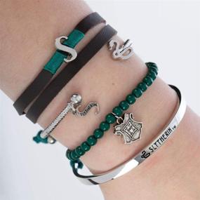 img 1 attached to Slytherin Bracelet Set - Harry Potter Inspired - 4 Piece Collection