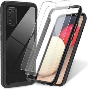 img 4 attached to Samsung A02S Case with 2-Pack Screen Protector - JXVM Full-Body Rugged Hybrid Bumper Shockproof Clear Phone Cover Case for Samsung Galaxy A02S in Black