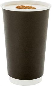 img 3 attached to ☕️ 20 oz Paper Coffee Cups, Pack of 10 Double Wall Disposable Paper Cups - Leakproof, Recyclable, Black Paper Hot Cups, Insulated, Matching Lids Sold Separately - Restaurantware