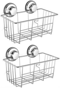 img 4 attached to 🚿 Slideep Adhesive Suction Cup Shower Caddy Pads - Rustproof 304 - Set of 2: Bath Organizer Storage Basket Wall Shelf for Gel Holder Bathroom Accessories Shampoo, Conditioner