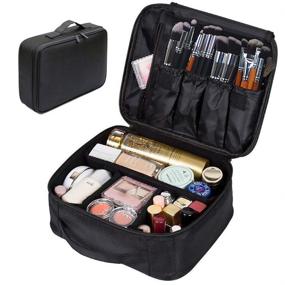 img 4 attached to 💄 FLYMEI Portable Makeup Bag - Large Capacity Train Case for Professional Makeup Artists - Waterproof Travel Organizer Case for Women/Girls - Travel Makeup Bag