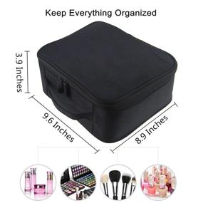 img 3 attached to 💄 FLYMEI Portable Makeup Bag - Large Capacity Train Case for Professional Makeup Artists - Waterproof Travel Organizer Case for Women/Girls - Travel Makeup Bag