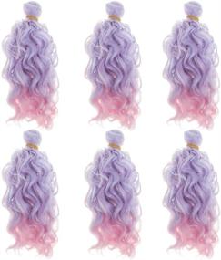 img 1 attached to 🎀 AIDOLLA 6PCS Doll Wig DIY Doll Accessories Synthetic Fiber Wig for 1/3 1/4 1/6 BJD SD Dolls - Straight Curly Long Hair, High Temperature Fashion Imitation Wool Roll Hair (11)
