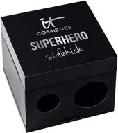 it cosmetics superhero sidekick pencil sharpener - versatile 2-in-1 sharpener and removal tool - ✏️ ideal for thick or thin eyeliner & lip pencils - achieve the ultimate precision in makeup application logo